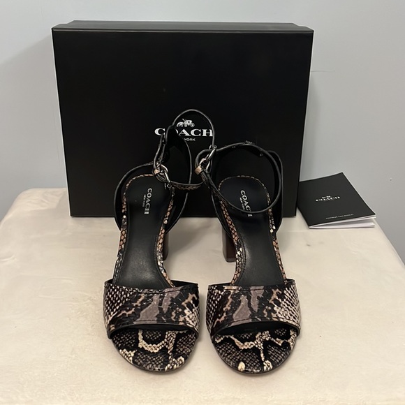 Coach Pipher Python/Anaconda Women’s Chunky Heels - Picture 5 of 10